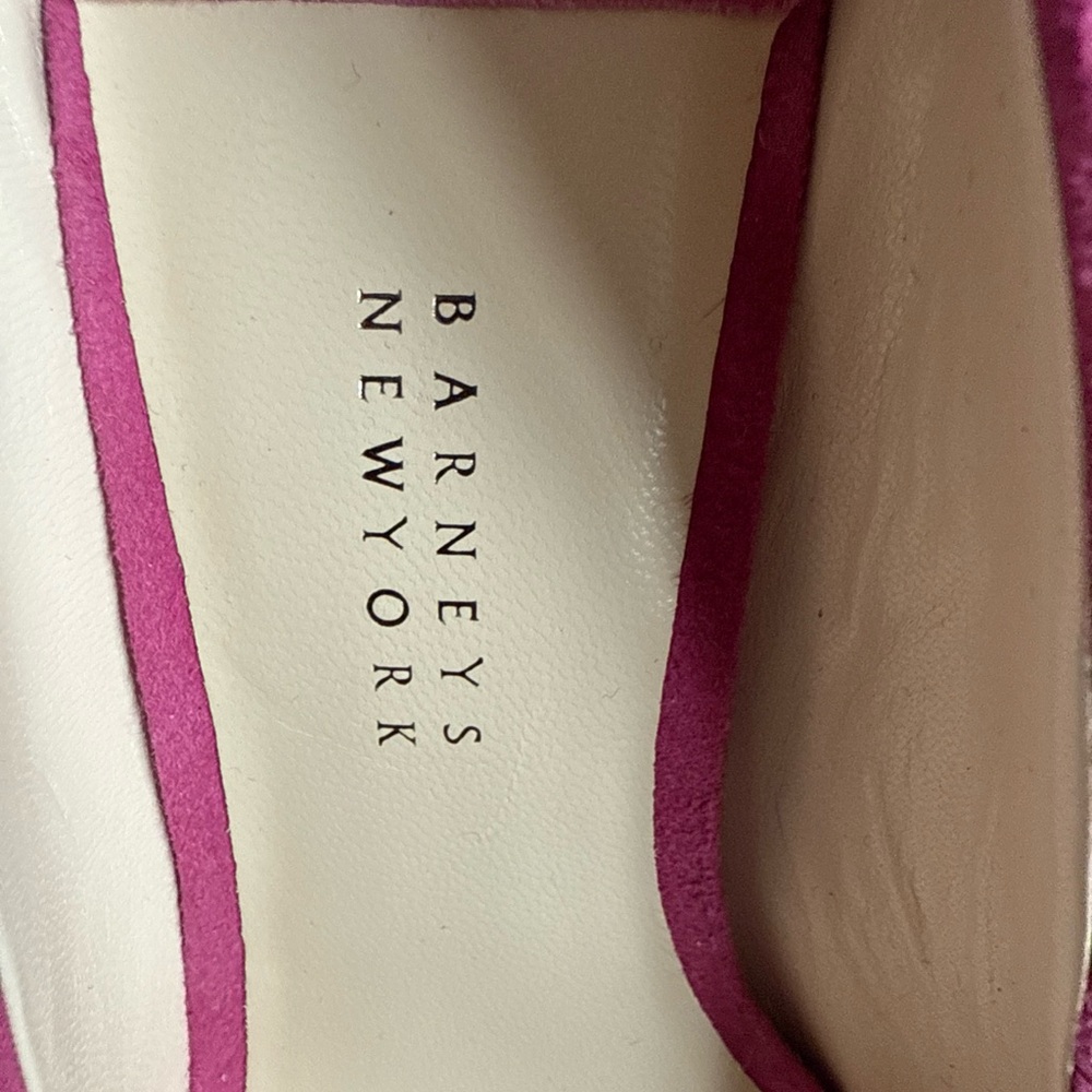 Barney’s New York Pink Suede Peep-Toe Heels - Picture 5 of 8
